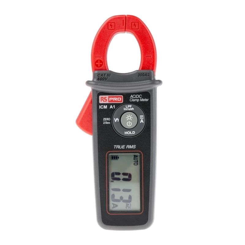 RS PRO Clamp Meter 300A 600V AC True RMS Non-Contact Voltage Detector ICMA1