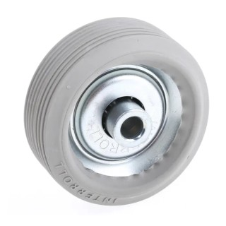 Interroll Skate Wheel 48mm Diameter, 16mm Width, 6.5mm Bore, Steel, Rubber Tyre 2202