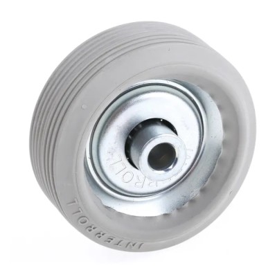 Interroll Skate Wheel 48mm Diameter, 16mm Width, 6.5mm Bore, Steel, Rubber Tyre 2202