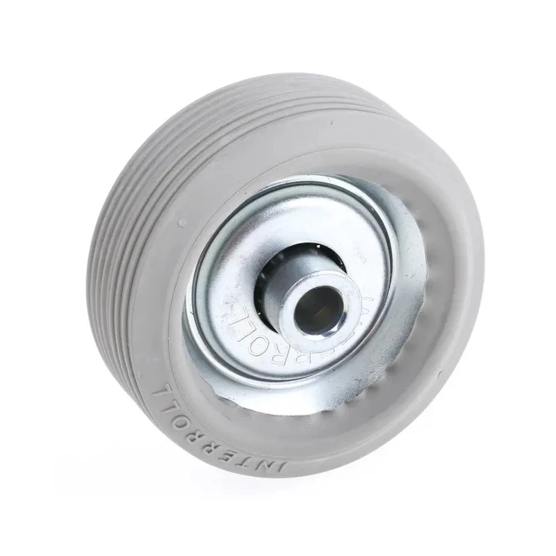Interroll Skate Wheel 48mm Diameter, 16mm Width, 6.5mm Bore, Steel, Rubber Tyre 2202