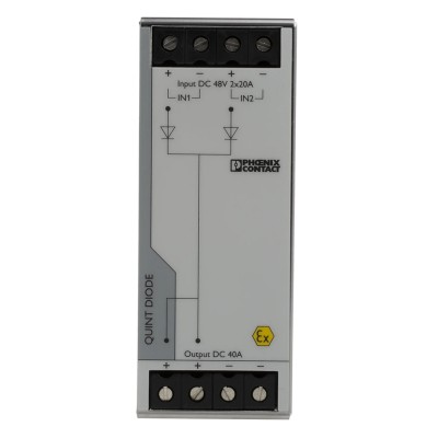 Phoenix Contact DIN Rail Diode Module QUINT4-DIODE 48V DC Redundancy, 2x20A Input, 1x40A Output, 