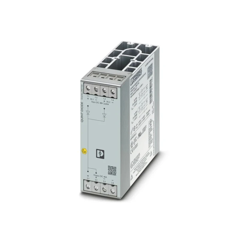 Phoenix Contact DIN Rail Diode Module QUINT4-DIODE 48V DC Redundancy, 2x20A Input, 1x40A Output, 