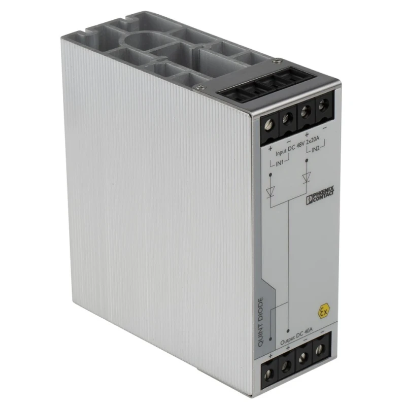 Phoenix Contact DIN Rail Diode Module QUINT4-DIODE 48V DC Redundancy, 2x20A Input, 1x40A Output, 
