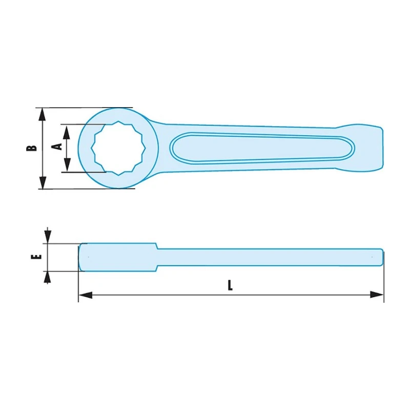 Facom Single Ended Non-Sparking Ring Spanner, 27 mm Size, 175 mm Length, Copper Beryllium Alloy 50.27SR
