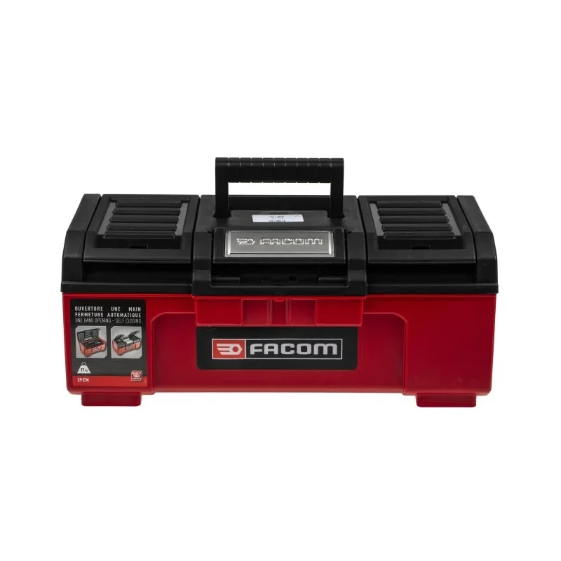 Facom 2-Drawer Plastic Tool Box, 391x222x164 mm, Self-Closing, Red/Black BP.C16NPB