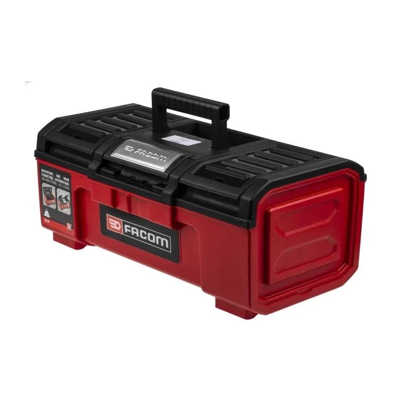 Facom 2-Drawer Plastic Tool Box, 391x222x164 mm, Self-Closing, Red/Black BP.C16NPB