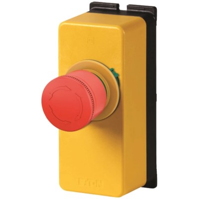Eaton Twist Release Control Station Switch, 2 NC, Plastic Enclosure, 1 Cutout, Red/Yellow 199353 M22-PVT30/FK02/FIY1