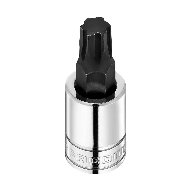 Facom 9.53 mm Drive Hexagon Socket, Bright Chrome, 8 mm Square, Chrome Vanadium Steel, 17.5mm Overall Length JTM.8GRP