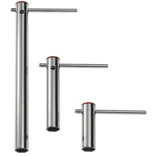 Facom 3/8 in Socket Wrench with T-Handle, Chrome Vanadium Steel, Satin Chrome, 160mm Overall Length L.16AM