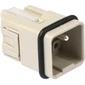 HARTING Heavy Duty Power Connector Insert, 16A, Han Q Series, Male, 6 Contacts, 400V Cable Mount 09120053001