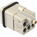 HARTING Heavy Duty Power Connector Insert, 16A, Han Q Series, Male, 6 Contacts, 400V Cable Mount 09120053001