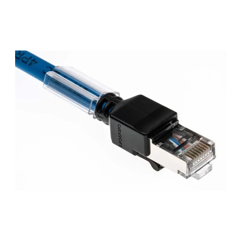 Omron Cat6a Ethernet Cable, 8 Core, Shielded, LSZH, Blue, 3m RJ45, XS6W-6LSZH8SS300CM-B