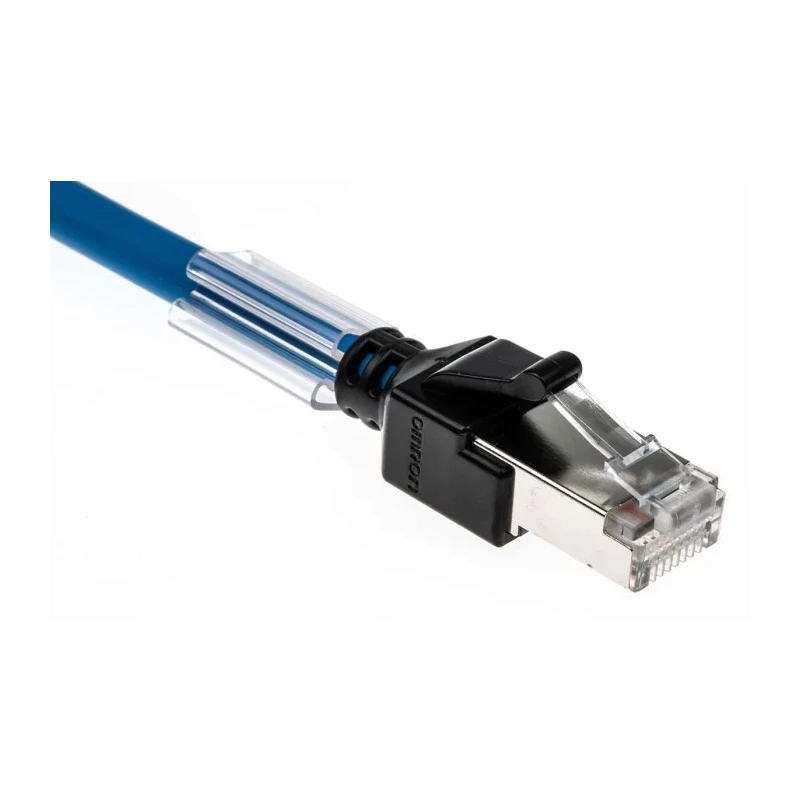 Omron Cat6a Ethernet Cable, 8 Core, Shielded, LSZH, Blue, 3m RJ45, XS6W-6LSZH8SS300CM-B