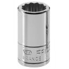 Facom 1/4 Inch Drive 5.5 mm Standard Square Socket, Chrome Vanadium Steel, Bright Chrome Finish, 4.8 mm Overall Length R.5.5E