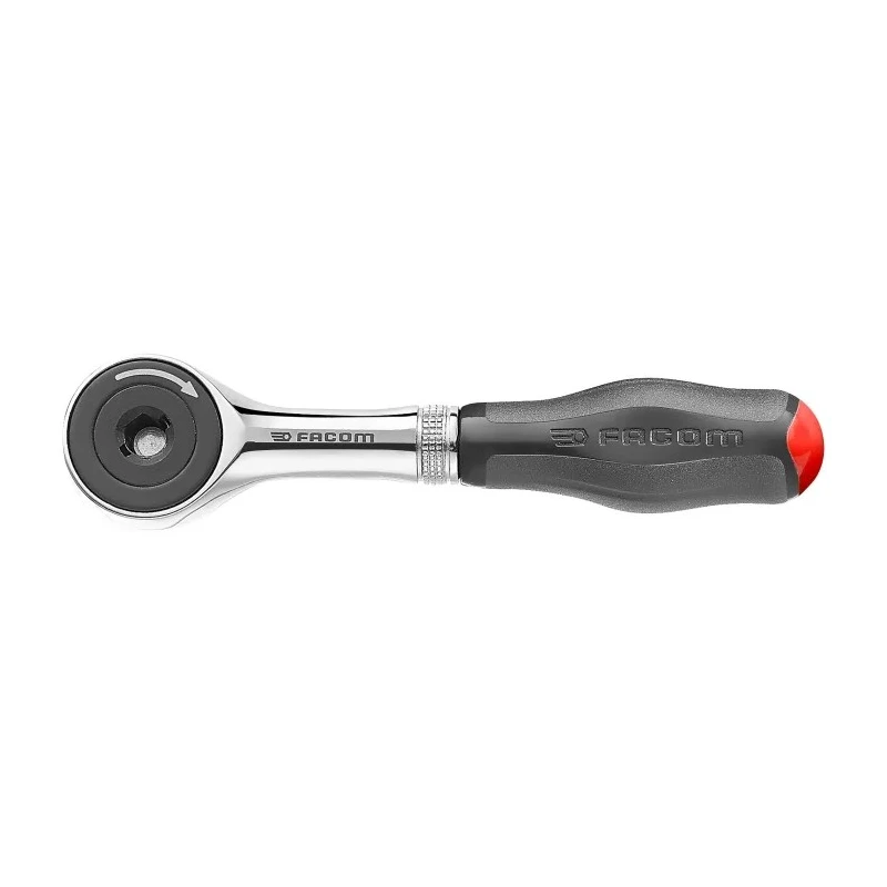 Facom 1/4 Inch Ratchet with Bi-Material Elastomer Handle, 120mm, Chrome Vanadium Steel R.PE360