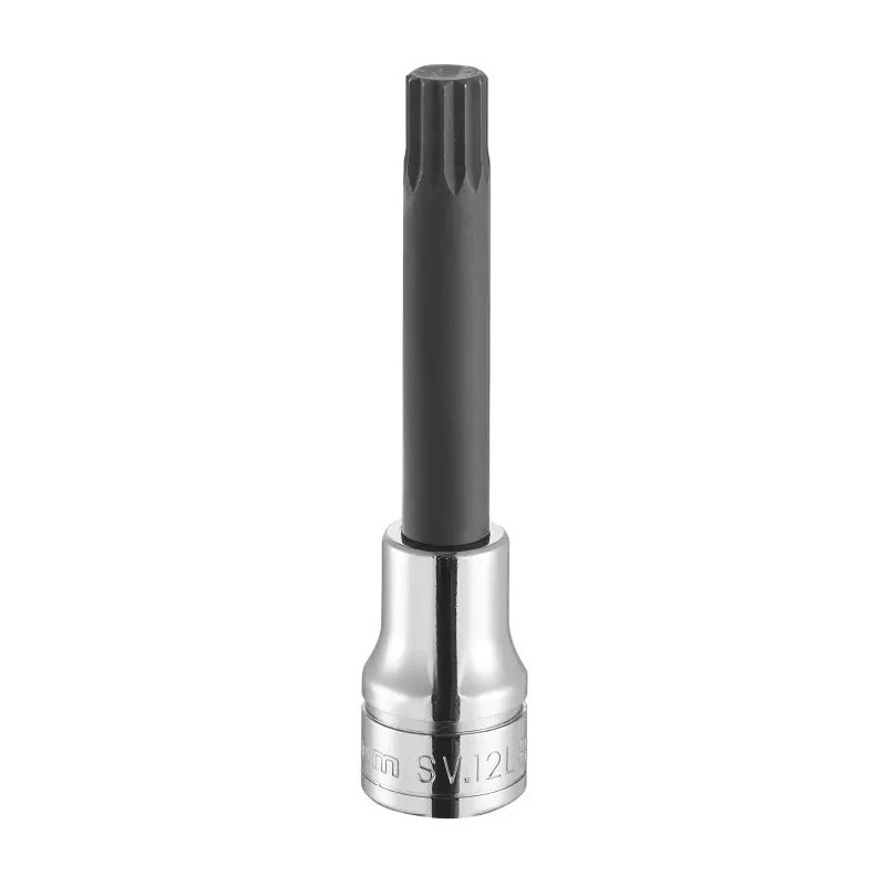 Facom 1/2 in Non-Removable Bit Socket, Steel, Bright Chrome Finish, XZN Drive, SV.9L