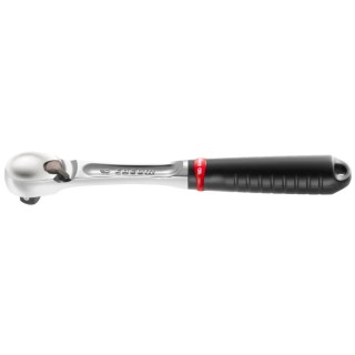 Facom 1/2 Inch Ratchet with Ergonomic Comfort Grip Handle, Chrome Vanadium Steel, Satin Chrome Finish, 262mm Compact SL.161