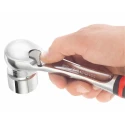 Facom 1/2 Inch Ratchet with Ergonomic Comfort Grip Handle, Chrome Vanadium Steel, Satin Chrome Finish, 262mm Compact SL.161