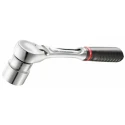Facom 1/2 Inch Ratchet with Ergonomic Comfort Grip Handle, Chrome Vanadium Steel, Satin Chrome Finish, 262mm Compact SL.161