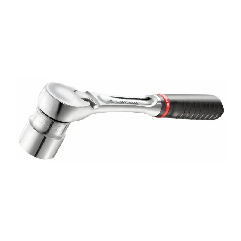 Facom 1/2 Inch Ratchet with Ergonomic Comfort Grip Handle, Chrome Vanadium Steel, Satin Chrome Finish, 262mm Compact SL.161