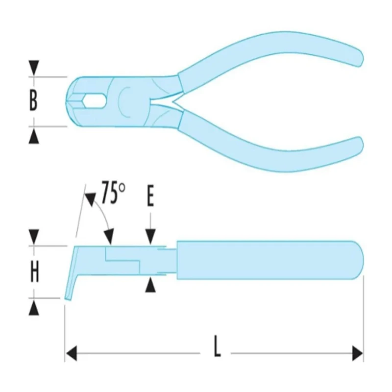 Facom 50° Angled Plastic Cutter 150mm, Cable Cutter, PVC Grip, Model 396