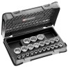 Facom 22-Piece 1/2 Inch 6 Point Socket Set S.401B, Chrome Vanadium Steel, Square Drive