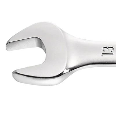 Facom Double Ended Open Spanner, 14 x 15 mm, Chrome Vanadium Steel, Satin Chrome Finish, 182mm Length, 15° Opening 44.14X15