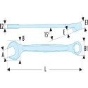 Facom Combination Spanner 12 mm Chrome Finish, 162 mm Overall Length, Standard Head, 440.12SLS