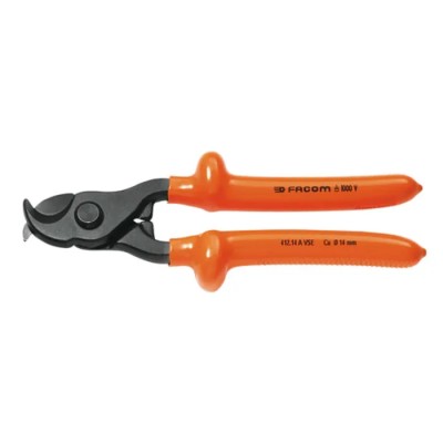 Facom VDE Approved Cable Cutter, 230mm Overall Length, 14mm Jaw, Insulated 1000V, 412.14AVSE