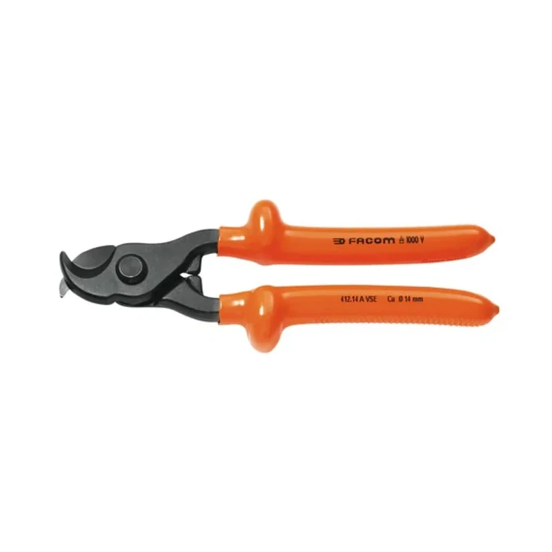 Facom VDE Approved Cable Cutter, 230mm Overall Length, 14mm Jaw, Insulated 1000V, 412.14AVSE