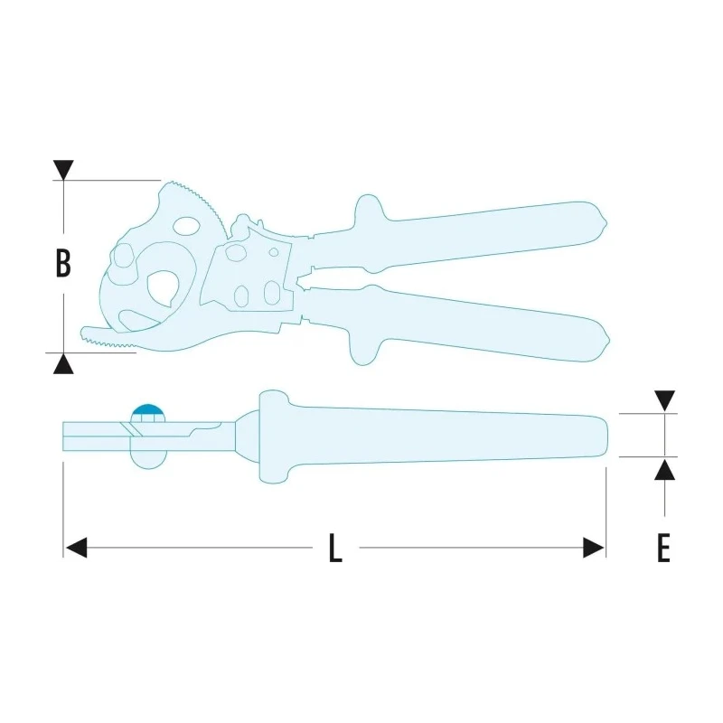 Facom VDE Approved Ratchet Cable Cutter 1000V Insulated 52mm Capacity 414.52AVSE