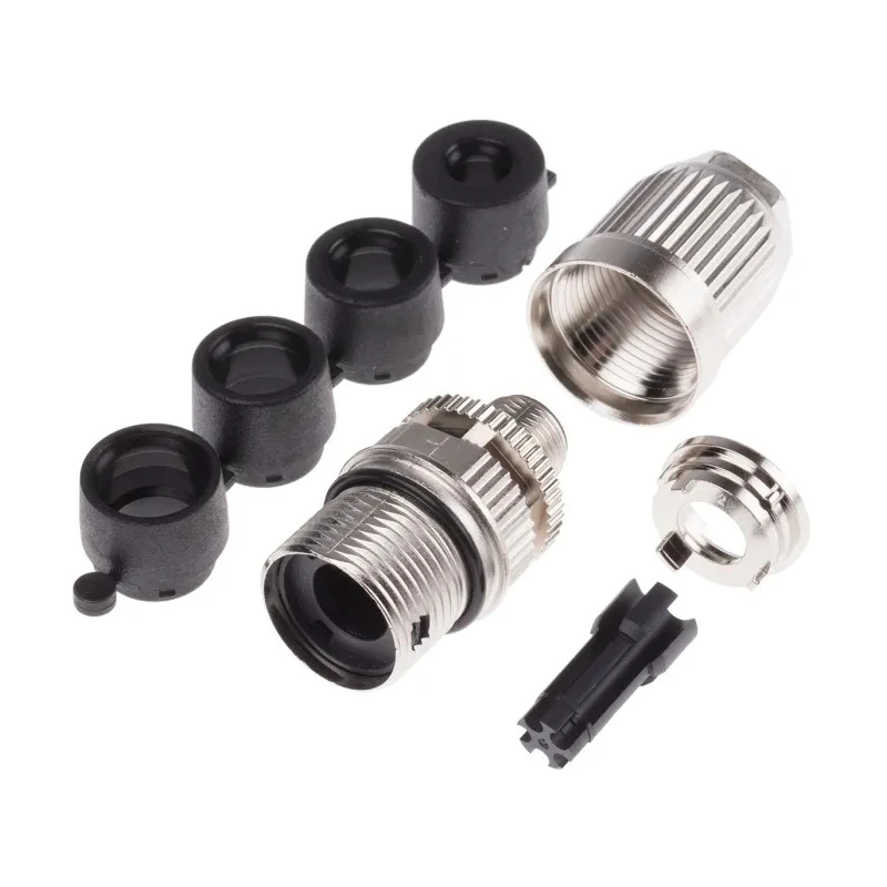 HARTING Circular Connector Panel Mount M12 Socket Male 5 Contacts IP65 IP67 Zinc Housing 16A 63V 21038961505