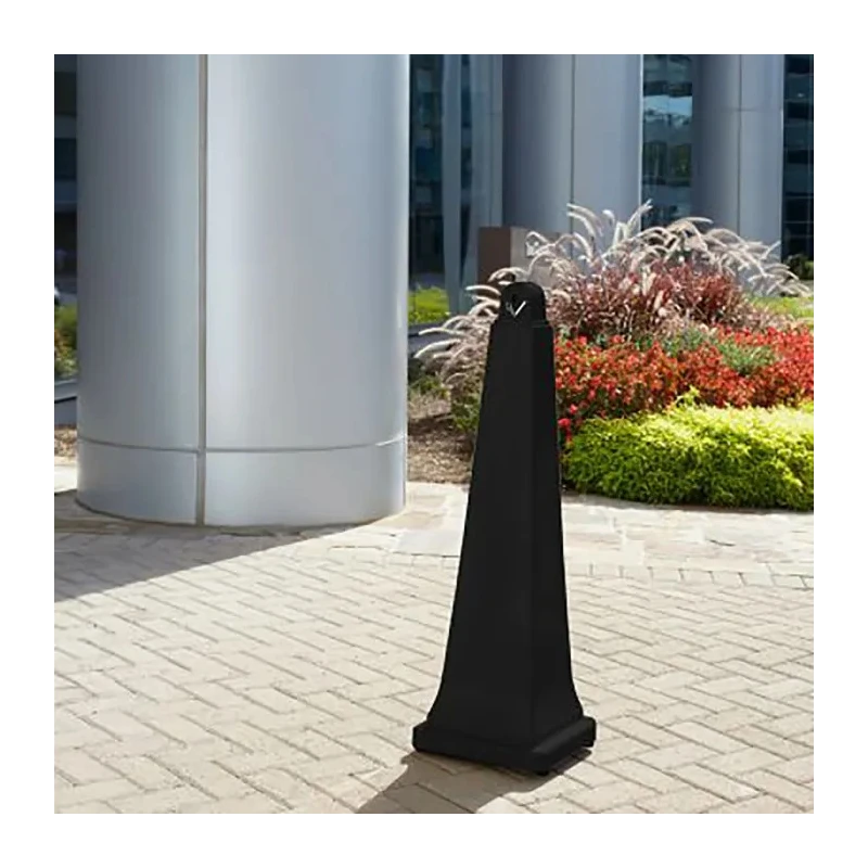 Rubbermaid Commercial Products Black Plastic Standing Cigarette Bin FG257088BLA, 311mm x 1.001m x 311mm, GroundsKeeper