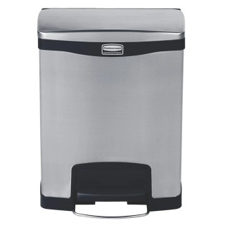 Rubbermaid Commercial Products Slim Jim 30L Chrome Pedal Stainless Steel Waste Bin 1901985