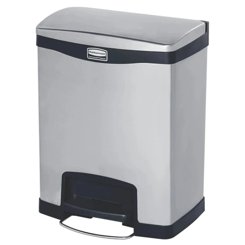 Rubbermaid Commercial Products Slim Jim 30L Chrome Pedal Stainless Steel Waste Bin 1901985