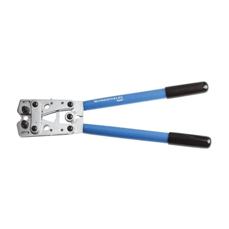 Facom Tubular Ring Terminal Crimp Tool 6–50 mm², Plain Handle, 390 mm Length, Rotating Dies 986095