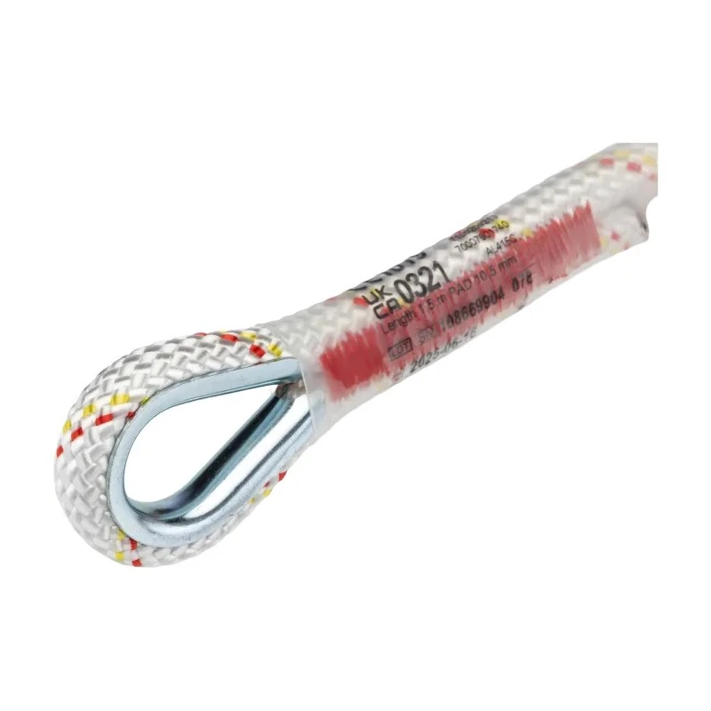 Protecta Fall Arrest Rope Lanyard, Polyamide, 1.5 m, 100 kg Capacity, Loops with Thimbles AL415C