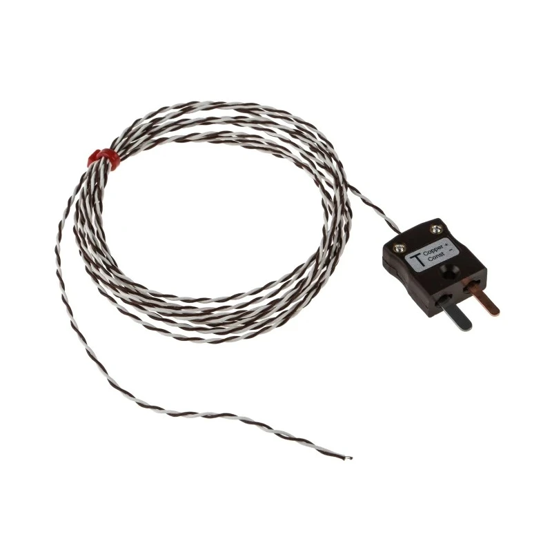 RS PRO Type T Exposed Junction Thermocouple, 2 m Length, 260°C Max, Polytetrafluoroethylene Probe, RS125/0816