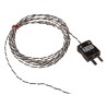RS PRO Type T Exposed Junction Thermocouple, 2 m Length, 260°C Max, Polytetrafluoroethylene Probe, RS125/0816