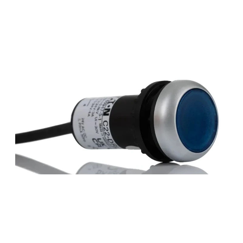 Eaton C22 Series Illuminated Push Button Actuator, Panel Mount, Blue, IP67 & IP69K, 1 NO, 22 mm 181628 C22-DRL-B-K10-24-P3