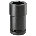 Facom 27 mm 1 Inch Drive Impact Socket, 100 mm Length, 6 Point, Chrome Molybdenum Steel NM.27LA
