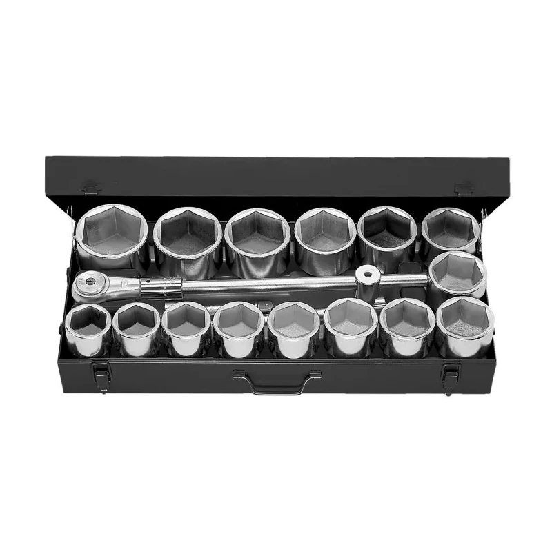 Facom 19-Piece 1 in Hexagon Socket Set Chrome Vanadium Steel M.441E