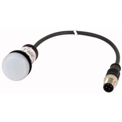Eaton Panel Mount White LED Indicator 22 mm Cutout, 24 V AC/DC, IP69K/IP67, Round 181622 C22-L-W-24-P3