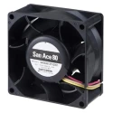 Sanyo Denki San Ace 9HVA Series Axial Fan, 12V DC, 225 m³/h, 42 W, 3.5 A, 80x80x38 mm, Ball Bearing 9HVA0812P1G001