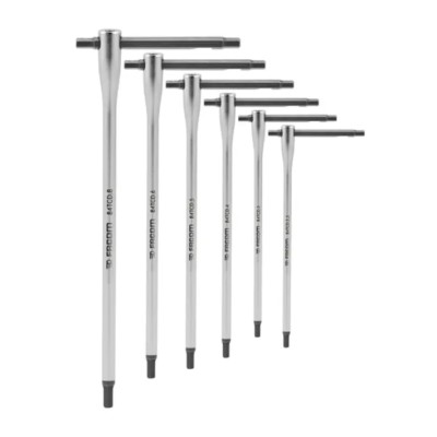 Facom 6 Piece T Metric Hex Key Set, Chrome Vanadium Steel, Sizes 2.5–8 mm 84TCD.J6