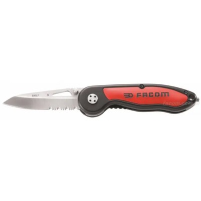 Facom Electricians Knife with Retractable Blade, Folding, 77 mm Blade, Stainless Steel, 840.FPB
