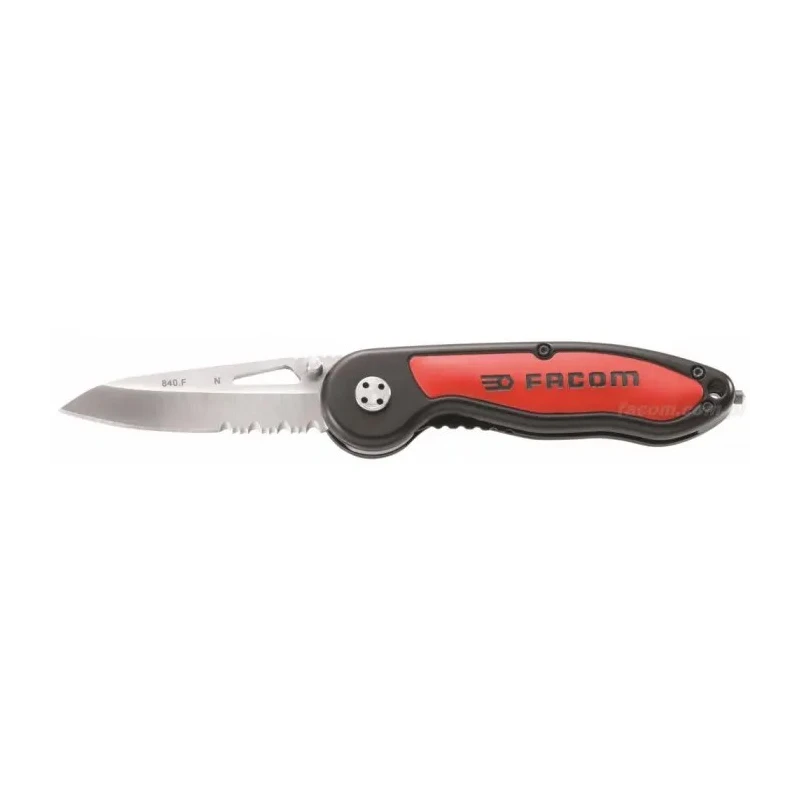 Facom Electricians Knife with Retractable Blade, Folding, 77 mm Blade, Stainless Steel, 840.FPB