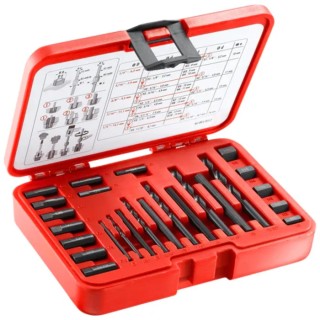 Facom 25-Piece Twist Stud Pulling Drill Bit Set High Speed Steel, 6–14 mm Range, 885