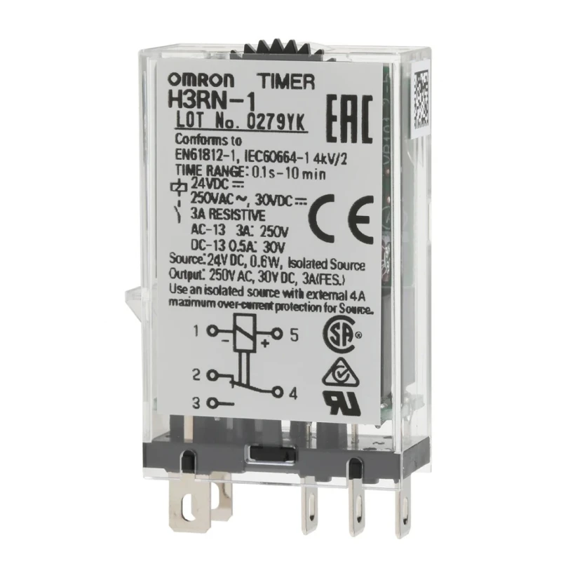 Omron Timer Relay , 1-Contact, Multifunction, 0.1 s–10 min, SPDT, IP40, Socket Type H3RN