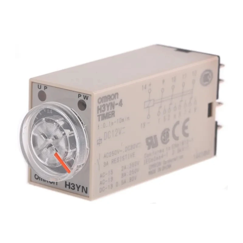 Omron H3YN Series DIN Rail Timer Relay 4PDT, 12V DC, 0.1s–10min, Multifunction, IP40 H3YN-4 DC12